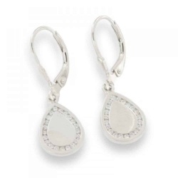 Cercei din argint  cu pietre Cubic Zirconia Incolor