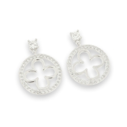 Cercei Pusete din argint  cu pietre Cubic Zirconia Incolor