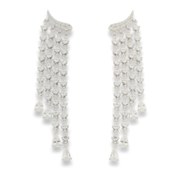 Cercei Pusete din argint  cu pietre Cubic Zirconia Incolor