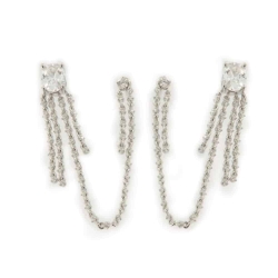 Cercei Pusete din argint  cu pietre Cubic Zirconia Incolor