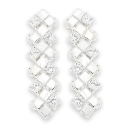 Cercei Pusete din argint  cu pietre Cubic Zirconia Incolor