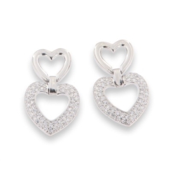Cercei Creole din argint  cu pietre Cubic Zirconia Incolor