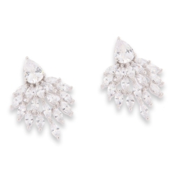 Cercei Pusete din argint  cu pietre Cubic Zirconia Incolor
