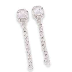 Cercei din argint  cu pietre Cubic Zirconia Incolor