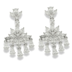 Cercei Pusete din argint  cu pietre Cubic Zirconia Incolor