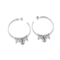 Cercei Pusete din argint  cu pietre Cubic Zirconia Incolor