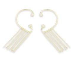 Cercei din argint placat cu aur  cu pietre Cubic Zirconia Incolor