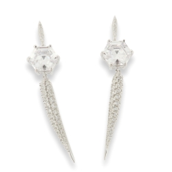 Cercei Pusete din argint  cu pietre Cubic Zirconia Incolor