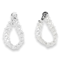 Cercei Pusete din argint  cu pietre Cubic Zirconia Incolor
