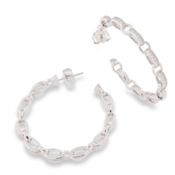 Cercei Pusete din argint  cu pietre Cubic Zirconia Incolor