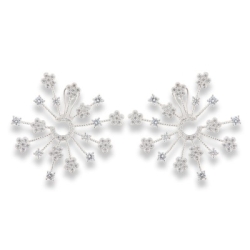 Cercei Pusete din argint  cu pietre Cubic Zirconia Incolor