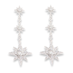 Cercei Pusete din argint  cu pietre Cubic Zirconia Incolor