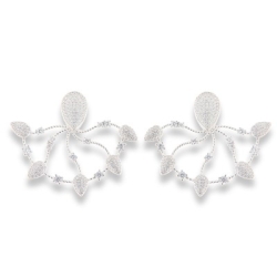 Cercei Pusete din argint  cu pietre Cubic Zirconia Incolor