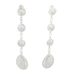 Cercei Pusete din argint  cu pietre Cubic Zirconia Incolor