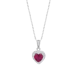 Colier din argint  cu pietre Cubic Zirconia Incolor, Cubic Zirconia Roz