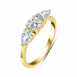 Inel din aur galben cu Cubic Zirconia Incolor