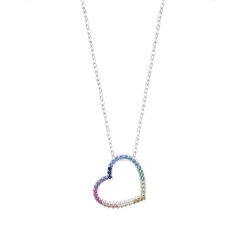 Colier din argint  cu pietre Cubic Zirconia Multicoloră