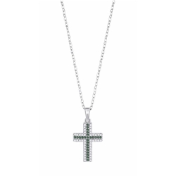 Colier din argint  cu pietre Cubic Zirconia Incolor, Cubic Zirconia Verde