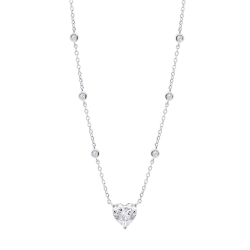 Colier din argint  cu pietre Cubic Zirconia Incolor
