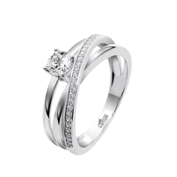 Inel din argint  cu pietre Cubic Zirconia Incolor
