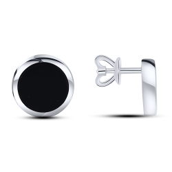 Cercei Pusete din argint  cu pietre Onix negru