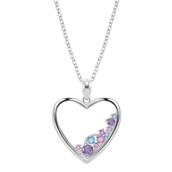 Colier din argint  cu pietre Cubic Zirconia Multicoloră