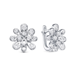 Cercei din argint  cu pietre Cubic Zirconia Incolor