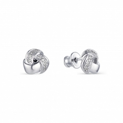 Cercei Pusete din argint  cu pietre Cubic Zirconia Incolor