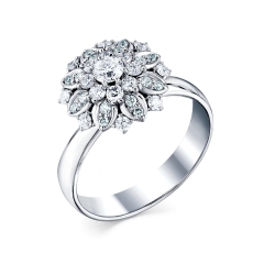Inel din aur alb cu pietre Diamant