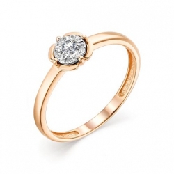 Inel din aur roz cu pietre Diamant