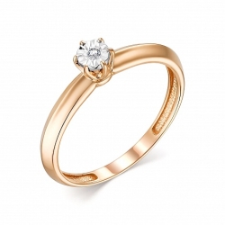 Inel din aur roz cu pietre Diamant