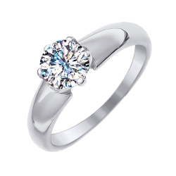 Inel din aur alb cu pietre Cubic Zirconia Incolor