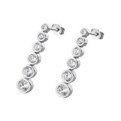 Cercei din argint  cu pietre Cubic Zirconia Incolor
