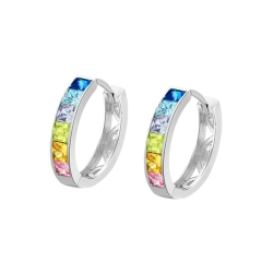 Cercei din argint  cu pietre Cubic Zirconia Multicoloră