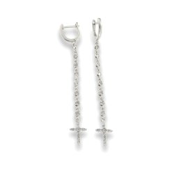 Cercei din argint  cu pietre Cubic Zirconia Incolor