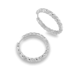 Cercei Creole din argint  cu pietre Cubic Zirconia Incolor