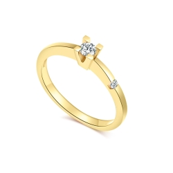 Inel din aur galben cu pietre Diamant