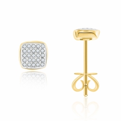 Cercei Pusete din aur galben cu pietre Diamant