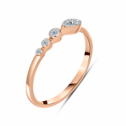 Inel din aur roz cu Cubic Zirconia Incolor