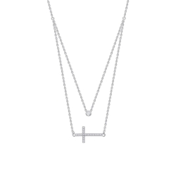 Colier din argint  cu pietre Cubic Zirconia Incolor