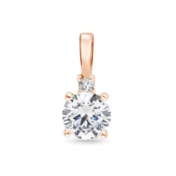 Pandantiv din aur roz cu pietre Cubic Zirconia Incolor