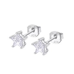 Cercei din argint  cu pietre Cubic Zirconia Incolor