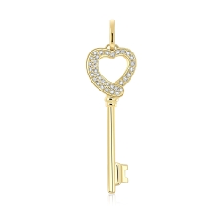 Pandantiv din aur galben cu pietre Diamant