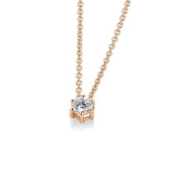 Colier din aur roz cu pietre Diamant