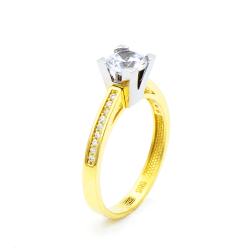 Inel din aur galben cu pietre Cubic Zirconia Incolor