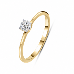 Inel din aur galben cu Cubic Zirconia Incolor