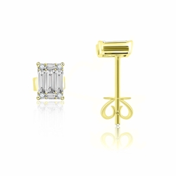 Cercei Pusete din aur galben cu pietre Diamant
