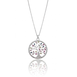 Colier din argint cu Cubic Zirconia Multicoloră