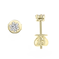 Cercei Pusete din aur galben cu pietre Diamant