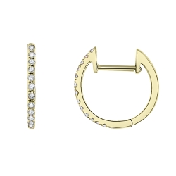 Cercei Creole din aur galben cu pietre Diamant